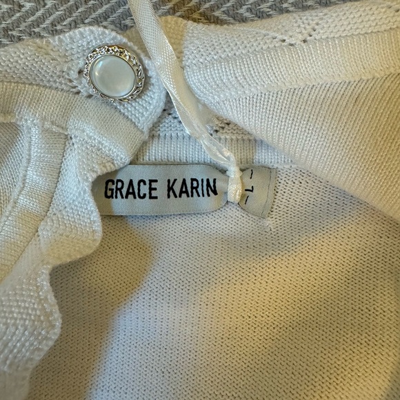 593-Grace Karin Sweater Womens Lg. Open Front Knit Cropped Bolero Shrug Cardigan - Picture 6 of 12